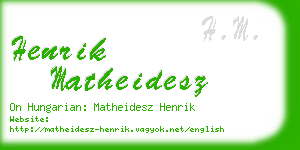 henrik matheidesz business card